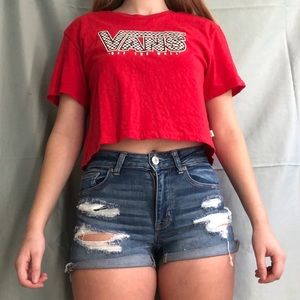 Vans “off the wall” red crop top